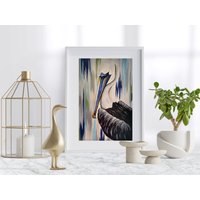 Pelikan Kunstdruck Giclée, Original Kunst, Vogelliebhaber Bauernhaus Wanddekor, Geschenk, Südliche Strandhaus Art von BluebirdRevivalArt