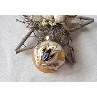 Christbaumkugel Ornament, Handbemalte Weihnachtskugeln, Handarbeit von BluebirdbyRobin