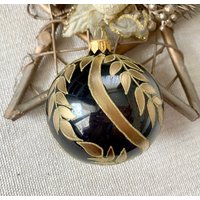 Schwarzer Christbaumkugelschmuck, Handbemalte Weihnachtsdekoration, Weihnachtskugelschmuck, Weihnachtsschmuck, Handgefertigt von BluebirdbyRobin