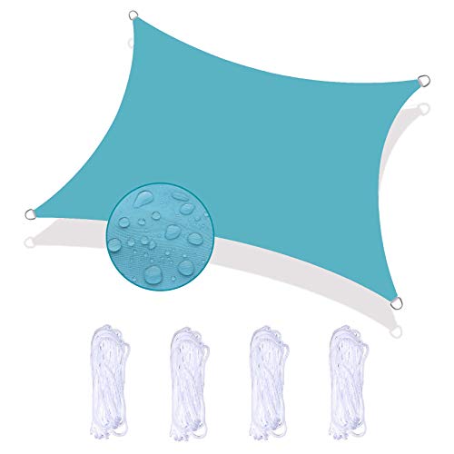 Sonnensegel Rechteckig 4X8m Schattenspender UV Schutz Wetterschutz Wasserabweisend Reißfestigkeit Windschutz Sonnenschutz für Terrasse Garten Camping, Blau Sonnensegel Rechteckig 4X8m Schattenspender UV Schutz Wetterschutz Wasserabweisend Reißfestigkeit Windschutz Sonnenschutz für Terrasse Garten Camping, Blau von Bluecool