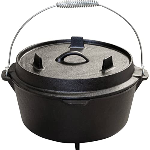 Premium Dutch Oven 4.5 qt mit Füßen Schmor-Topf Gusseisen Feuertopf von Bluecraft