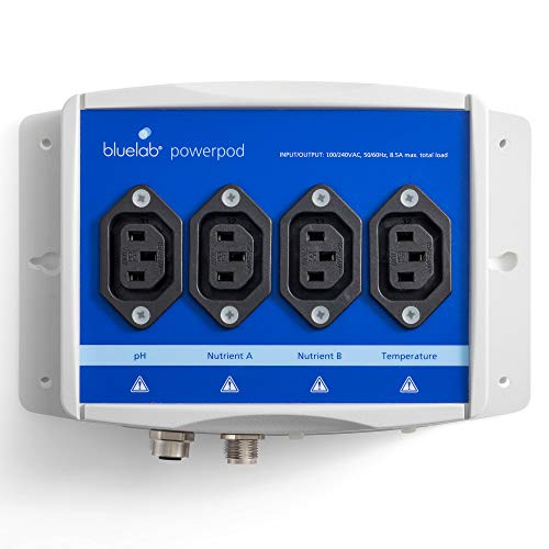 Bluelab POWERPODNA PowerPod für Bluelab Pro Controller, Elektronisch gesteuerte Netzschaltbox, 4 x IEC-Netzausgänge (15 A max. Einschaltstrom), Blau von Bluelab