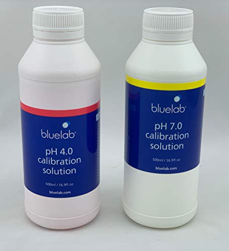 Bluelab pH 4.0 + 7.0 500ml Eich-Flüssigkeit Kalibrier-Lösung für Mess-Geräte pH-Elektroden Puffer-Kit Wert-Tester Prüfer (500ml, PH 4.0 + 7.0) von Bluelab