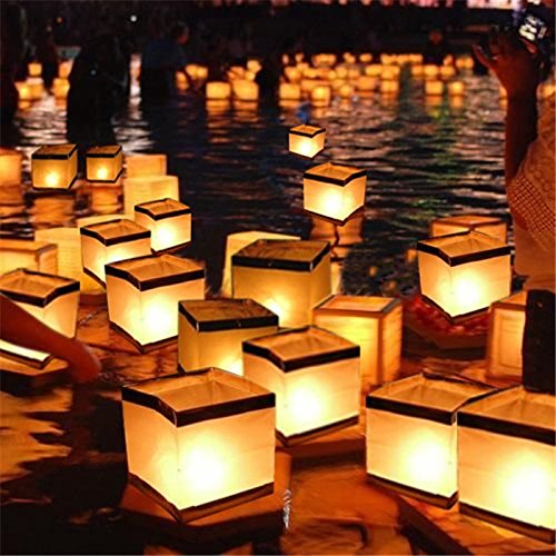 Bluelover 10 Stück schwimmende Wasserkerze, wasserdicht, Kerzenhalter, Laterne, Kerzenständer, Licht, 15 x 15 cm Bluelover 10 Stück schwimmende Wasserkerze, wasserdicht, Kerzenhalter, Laterne, Kerzenständer, Licht, 15 x 15 cm von Honfitat