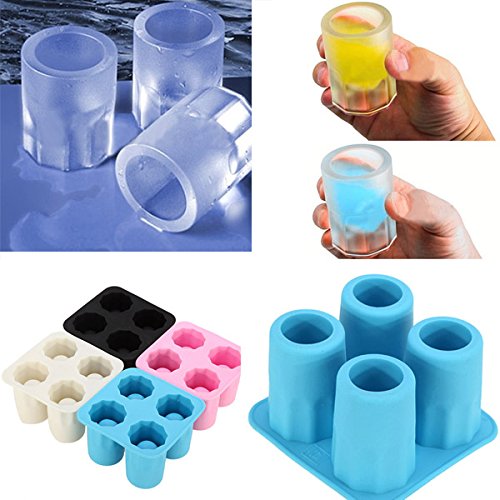 4 Tasse Form Silikon-Shooter Ice Cube Glas Mold Maker von Bluelover