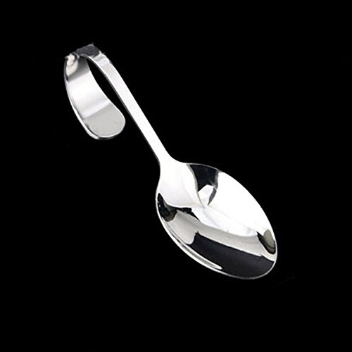 Bluelover Edelstahl Gebogen Griff Löffel Gabel Besteck Geschirr-Ellipse-Löffel von Bluelover