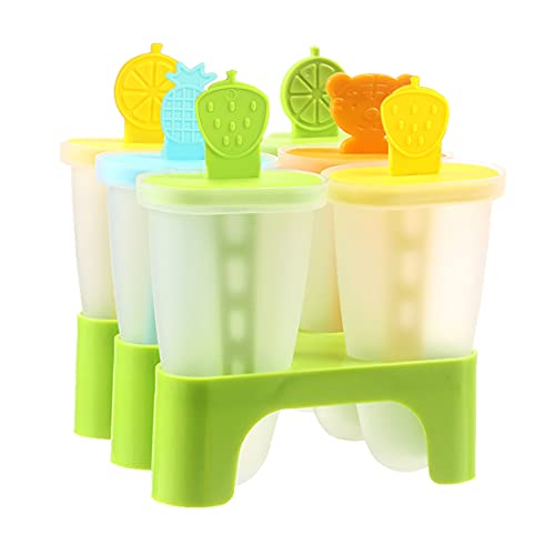 Bluelves Eisformen Silikon, 6 Eisformen EIS am Stiel, DIY Ideen Eiscreme Formen,Eisförmchen BPA Frei für Kinder, Popsicle Formen Set mit Sticks und Tropfschutz von Bluelves
