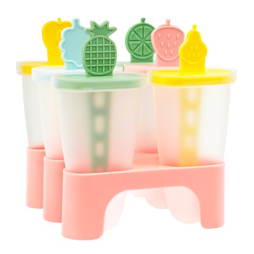 Bluelves Eisformen Silikon, 6 Eisformen Eis am Stiel, DIY Ideen Eiscreme Formen,Eisförmchen BPA Frei für Kinder, Popsicle Formen Set mit Sticks und Tropfschutz von Bluelves