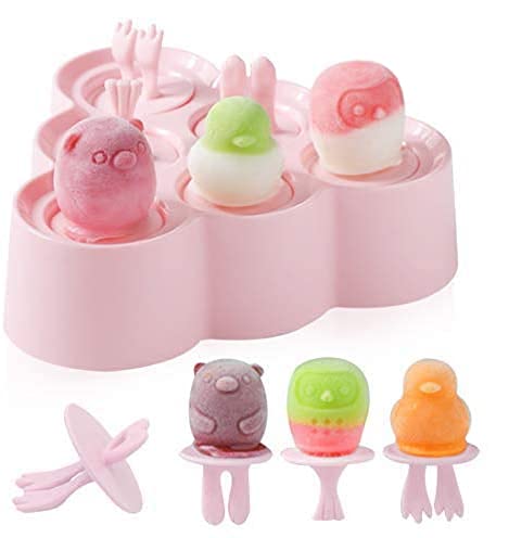 Eisform Silikon, 6 Eisformen, Eisförmchen Popsicle Formen Set, DIY EIS am Stiel, Stieleisformer LFGB Geprüft und BPA Frei, Mini Eisformen für Kinder, Baby von Bluelves