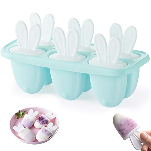 Eisformen Eis am Stiel Formen, 6 Eisform, Klein Fresh Foods Eisförmchen, Eisbereiter Eisform, Popsicle Formen Set, Eis Selber Machen Formen, Blau von Bluelves