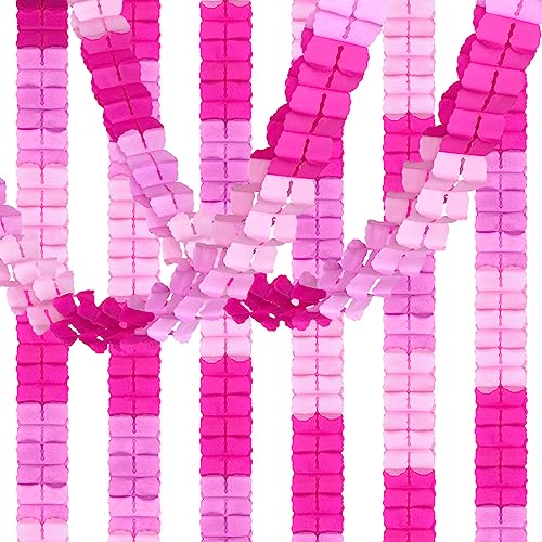 Girlanden Rosa, 6pcs Hängenden Papier Kleeblatt Girlande Rosa, Partygirlanden Papier für Mädchen Frau Geburtstag Taufe Kommunion Konfirmation Fasching Hochzeit JGA Party Deko von Bluelves