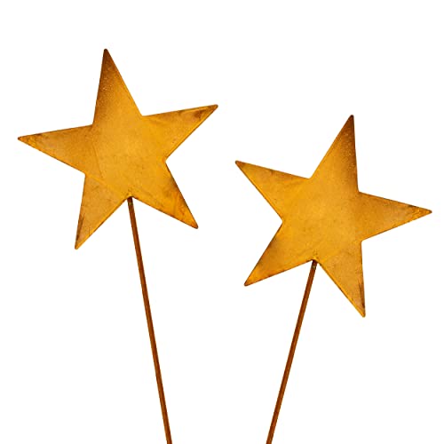 Blümelhuber 2er Set Kleiner Metall Stern Gartenstecker für Draußen - Edelrost Gartendeko Figuren - Perfekte Deko für Garten oder Haustür Blümelhuber 2er Set Kleiner Metall Stern Gartenstecker für Draußen - Edelrost Gartendeko Figuren - Perfekte Deko für Garten oder Haustür von Blümelhuber