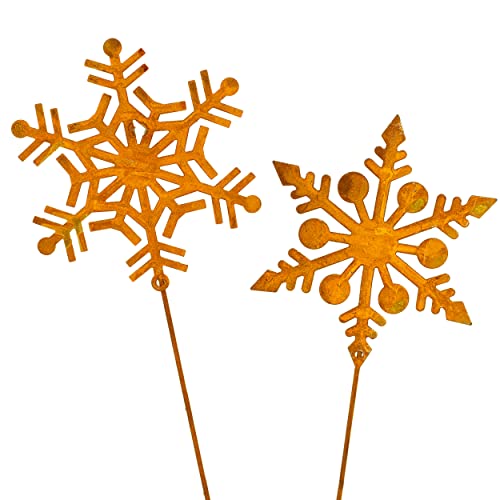 Blümelhuber 2er Set kleine Schneeflocke Gartenstecker für Draußen - Edelrost Gartendeko Figuren - Perfekte Deko für Garten oder Haustür Blümelhuber 2er Set kleine Schneeflocke Gartenstecker für Draußen - Edelrost Gartendeko Figuren - Perfekte Deko für Garten oder Haustür von Blümelhuber