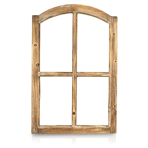 Blümelhuber Vintage Stallfenster Landhausstil - Deko Fenster mit Halbbogen aus Holz ohne Scheiben - Wand Deko Holz - Holzfenster von Blümelhuber