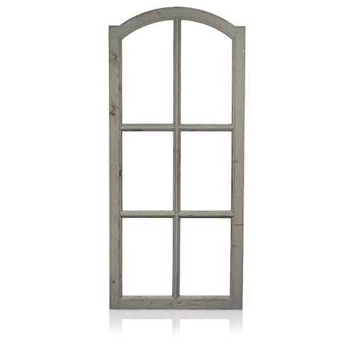 Blümelhuber Deko Vintage Stallfenster Landhausstil Deko - Vintage Deko Fenster mit Halbbogen aus Holz ohne Scheiben - Wand Deko Holz - Holzfenster Deko von Blümelhuber