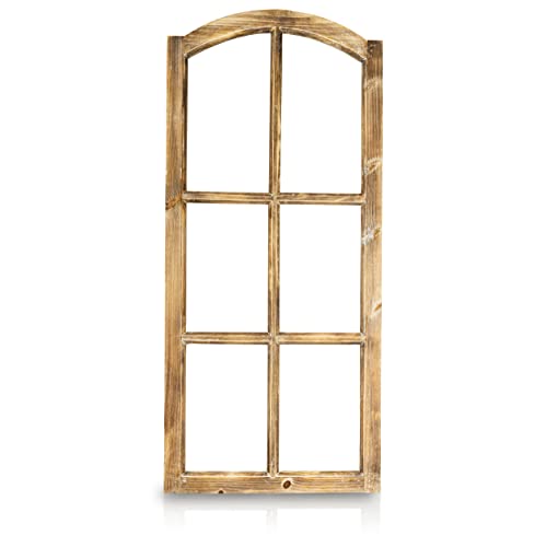 Blümelhuber Deko Vintage Stallfenster Landhausstil Deko - Vintage Deko Fenster mit Halbbogen aus Holz ohne Scheiben - Wand Deko Holz - Holzfenster Deko von Blümelhuber