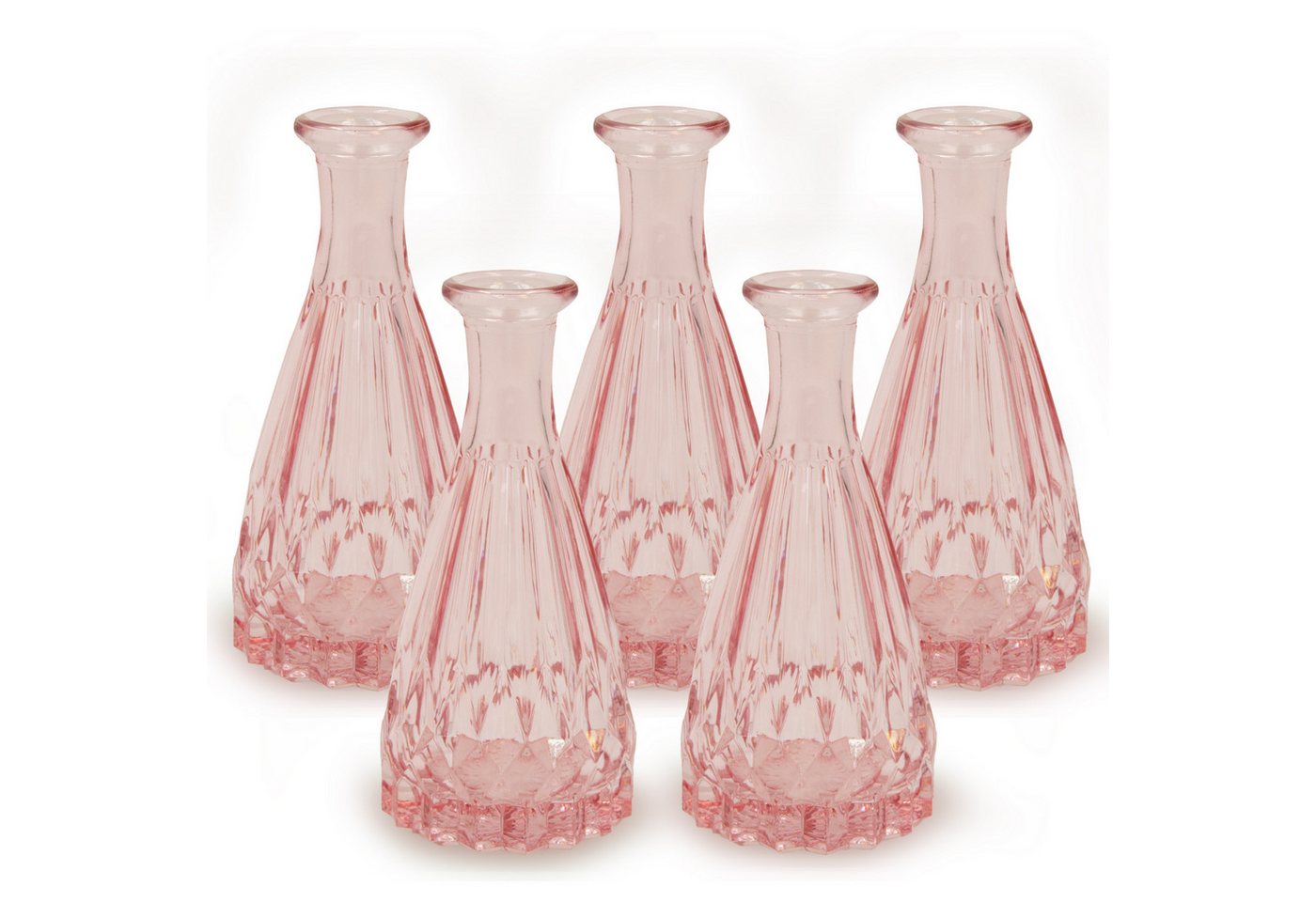 Blümelhuber Dekovase Glas-Vasen, 5 Stück, Rosa, 14,5cm (5 St) von Blümelhuber