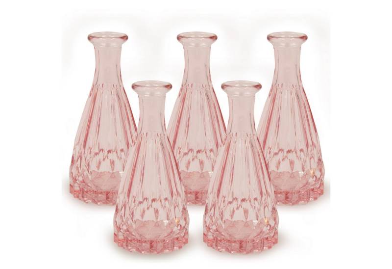 Blümelhuber Dekovase Glas-Vasen, 5 Stück, Rosa, 14,5cm (5 St) von Blümelhuber