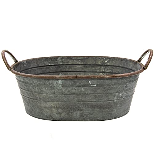 Blümelhuber Verzinkte Wanne - Schale zum Bepflanzen - Garten Deko Draußen - Hochzeitsdeko - Blumentopf - Große Pflanzschale (44cm) von Blümelhuber