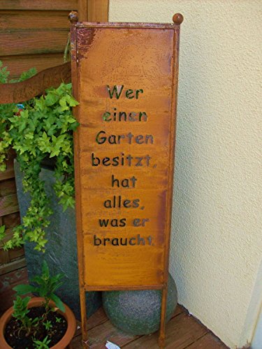 Schild/Spruchtafel " Wer einen Garten besitzt" zum Einstecken 115cm von Blümelhuber