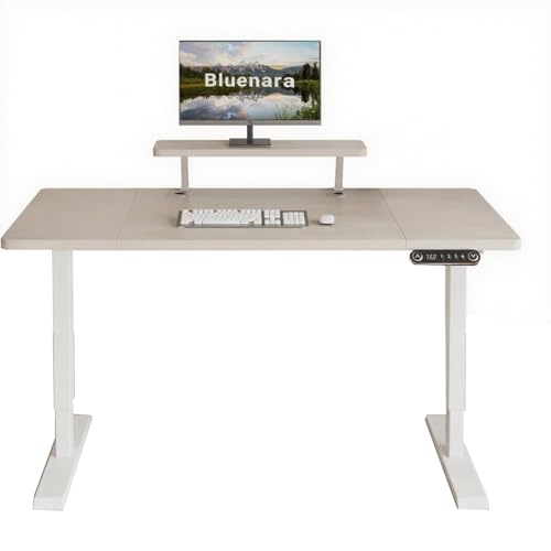 Bluenara – Höhenverstellbarer Schreibtisch Elektrisch mit LED-Anzeige & Monitorständer, 140x76 cm Stehpult – Höhenverstellbarer Tisch fürs Homeoffice, Eiche Bluenara – Höhenverstellbarer Schreibtisch Elektrisch mit LED-Anzeige & Monitorständer, 140x76 cm Stehpult – Höhenverstellbarer Tisch fürs Homeoffice, Eiche von Bluenara