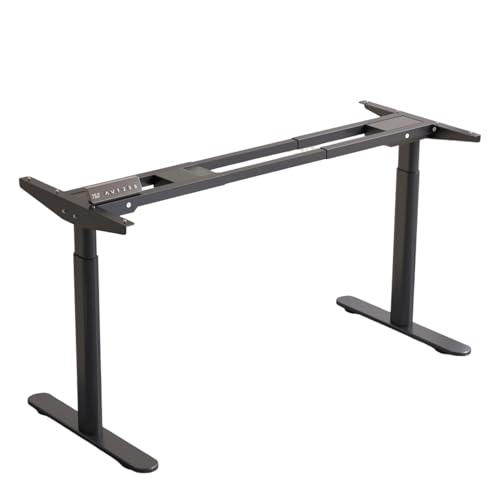 Bluenara Höhenverstellbarer Schreibtisch Gestell Elektrisch mit 2 Motoren & 3 Memory-Steuerung – Leises Tischgestell Höhenverstellbar, Belastbar bis 120 kg, Schwarz von Bluenara