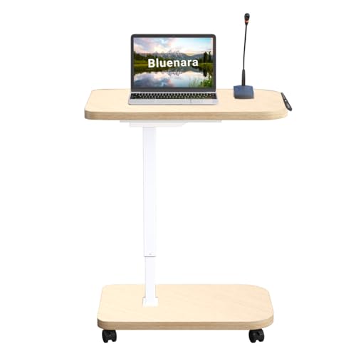 Bluenara – Höhenverstellbarer Schreibtisch elektrisch mit Rollen, 71x46 cm Stehpult mit USB-C – Höhenverstellbarer Computertisch fürs Homeoffice, Hellbraun Bluenara – Höhenverstellbarer Schreibtisch elektrisch mit Rollen, 71x46 cm Stehpult mit USB-C – Höhenverstellbarer Computertisch fürs Homeoffice, Hellbraun von Bluenara