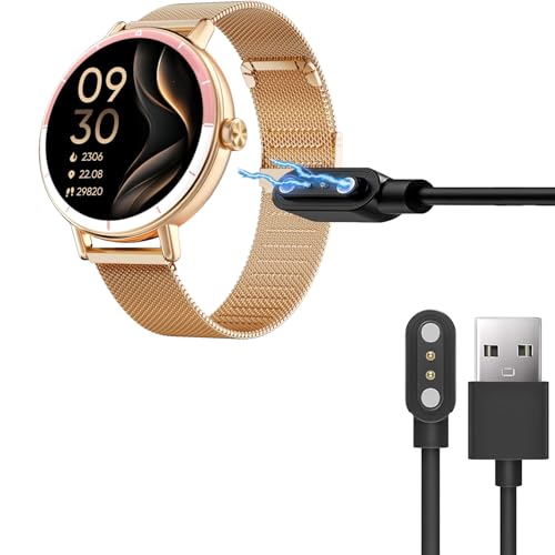 Blueshaweu Ladekabel Kompatibel mit TOOBUR Smartwatch Damen Rund DR05, Kabel Ladegerät Ladestaion für CATGIFF/TOOBUR DR05 Smartwatch (USB A, schwarz) von Blueshaweu