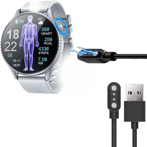 Blueshaweu Ladekabel Kompatibel mit idomars Smartwatch 1,56'' MT800, Kabel Ladegerät Ladestaion für idomars MT800 Smartwatch (USB A, schwarz) von Blueshaweu