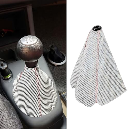 Blueshyhall Auto Schaltsack Glanz mit Carbon Motiv, Universalle Schaltknauf Sack aus PVC, Schalthebel Bezug Abdeckung Staubschutzhülle Sport-Stil, Auto Schaltknauf Überzug Tuning Zubehör (Silber) von Blueshyhall