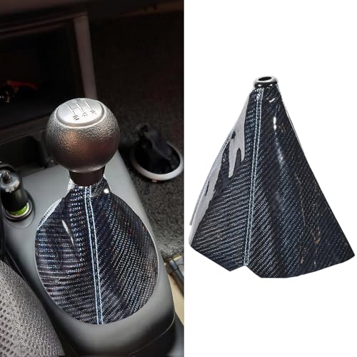 Blueshyhall Auto Schaltsack Glanz mit Carbon Motiv, Universalle Schaltknauf Sack aus PVC, Schalthebel Bezug Abdeckung Staubschutzhülle Sport-Stil, Auto Schaltknauf Überzug Tuning Zubehör (Schwarzblau) von Blueshyhall