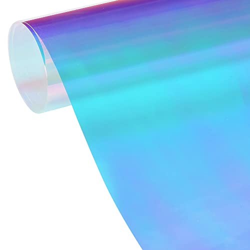 Blueshyhall Chamäleon Fensterfolie Blau Regenbogen Effekt Folie schillernd Rainbow Vinyl Folie Fenster vinylfolie bunt spiegelfolie Folie Fenster für Hause Glas Dekoration (138 * 300 cm) von Blueshyhall