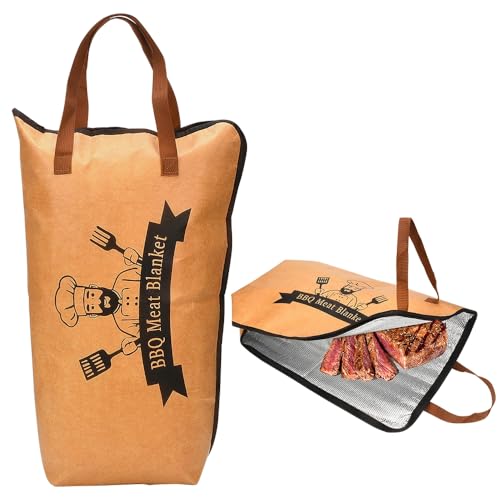 Blueshyhall Fleischruhebeutel, Grilldecke zum Ruhen von Fleisch, 26x38x13cm Grill Bratenruhe Beutel mit weiter Öffnung, handgriff, BBQ Isoliertasche wiederverwendbar zum Frischhalten von Obst Gemüse von Blueshyhall