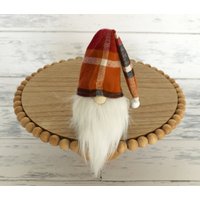 Herbst Orange Gnom Tiered Tablett Rustikalen Bauernhaus Senfgelb Rost Kastanienbraun Kariert Thanksgiving Regal Kaffeetisch Mantel Dekor von BluestemMarket