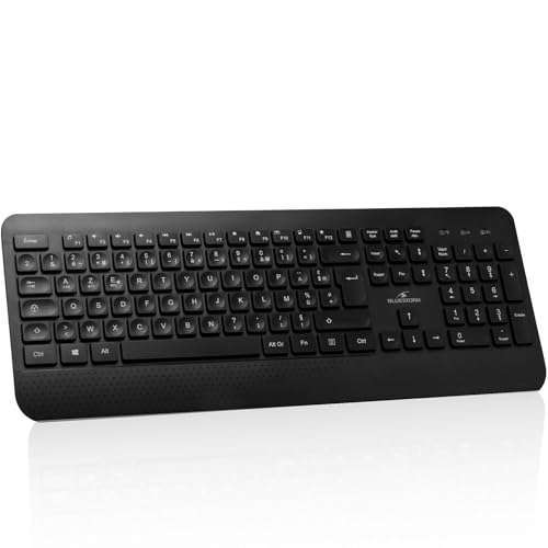 Bluestork - KB Office R2 – Kabellose AZERTY-Tastatur, doppelte Bluetooth-Verbindung/2,4 GHz, PC-Bluetooth-Tastatur, wiederaufladbar, USB-C, 70 Stunden Akkulaufzeit, leicht, leise – Windows/Tablets von Bluestork