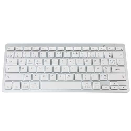 Bluestork - Kabellose Bluetooth-Tastatur für PC, kompatibel mit Windows 11, 10, 8 und Mac OS – Mini-Tastatur PC/Mac Französisch AZERTY, kompakt, ultradünn, leicht, leise – Neu 2024 (weiß) von Bluestork