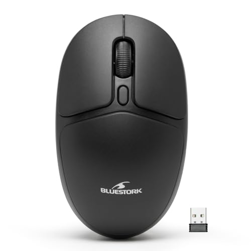 Bluestork – M-WL-OFF25 – Kabellose Maus mit USB-Dongle 2,4 GHz – Bluetooth Maus im Ultra-Kompaktformat – Leise Funkmaus, Ambidextrisch, 1600 DPI, Komfortabel – PC & Mac – Neu von Bluestork