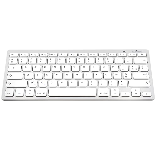 Bluestork Kabellose Bluetooth-Tastatur für Mac, MacBook Pro, MacBook Air, iPad, iPhone – Mini-Tastatur, französisch, AZERTY, kompakt, ultradünn, leicht, leise – Neu 2022 (weiß) von Bluestork
