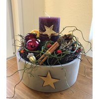 24 X cm Stern Adventsgesteckweihnachtsgesteck Schale Shabby Antiktischgesteck Mit Safe Candle Kerze Ist Immer Selbst Verlöschend 24 X cm Stern Adventsgesteckweihnachtsgesteck Schale Shabby Antiktischgesteck Mit Safe Candle Kerze Ist Immer Selbst Verlöschend von Bluetenzauberei