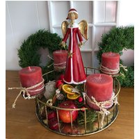 38 cm Adventskranz Rot Adventkranz Advent Kranz Rustikal Adventsgestecke 38 cm Adventskranz Rot Adventkranz Advent Kranz Rustikal Adventsgestecke von Bluetenzauberei