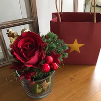 Geschenk Adventsgruß Inkl. Geschenktasche +Glas-Topf Komplett Weihnachten Rot Nikolaus Geschenk Adventsgruß Inkl. Geschenktasche +Glas-Topf Komplett Weihnachten Rot Nikolaus von Bluetenzauberei