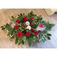Künstliches Grabgesteck Xxl Totensonntag Allerheiligen Grabschmuck Gesteck Ca.85X50cm Mit Roten Rosen Künstliches Grabgesteck Xxl Totensonntag Allerheiligen Grabschmuck Gesteck Ca.85X50cm Mit Roten Rosen von Bluetenzauberei