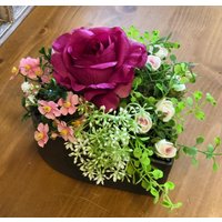 Urnen Grab Sommer Herz Grabschmuck Grabgesteck Kunstblumen-Allerheiligen Gesteck Grabgesteck-Grabschmuck 1 von Bluetenzauberei