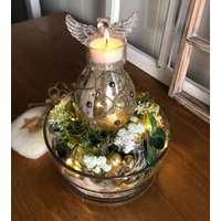 Weihnachtliche Dekorierter Oxford Glasengel in Einer Glas Schale Mit Led Timer Beleuchtung Und Teelichthalter Advent Gesteck Weihnachtliche Dekorierter Oxford Glasengel in Einer Glas Schale Mit Led Timer Beleuchtung Und Teelichthalter Advent Gesteck von Bluetenzauberei