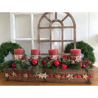 xxl 60x18x H24cm Hand-Made Adventskranz Adventkranz Advent Adventsgestecke von Bluetenzauberei