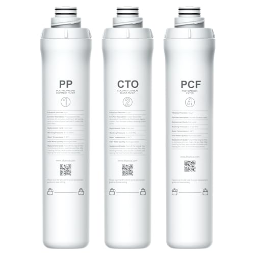 Bluevua 1-Jahres-Ersatzfilter-Set für RO100ROPOT, 3 Stück PP, CTO und PCF Filter von Bluevua