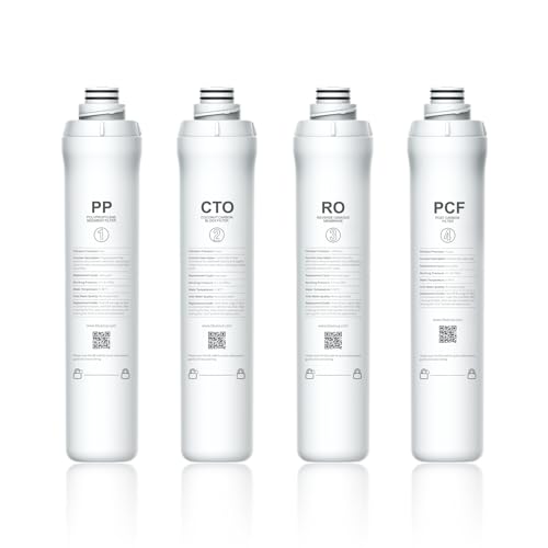 Bluevua RO100ROPOT 4er-Pack Ersatz-Set – 1 PP, 1 CTO, 1 RO und 1 PCF-Filter Bluevua RO100ROPOT 4er-Pack Ersatz-Set – 1 PP, 1 CTO, 1 RO und 1 PCF-Filter von Bluevua