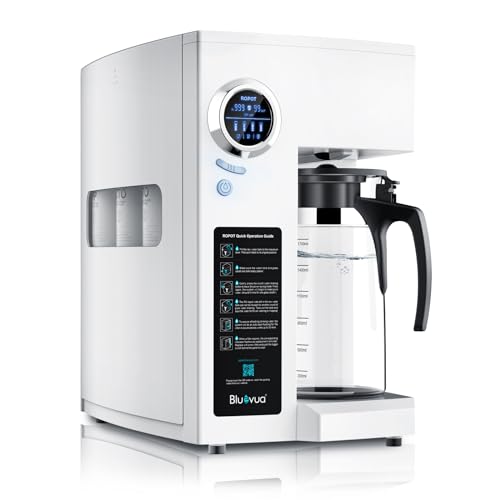 Bluevua RO100ROPOT-UV Umkehrosmoseanlage, Wasserfilter für Arbeitsplatte, 6-stufige Reinigung mit UV und Umbau, RO-Zähler-Filtration, tragbarer Wasserreiniger von Bluevua
