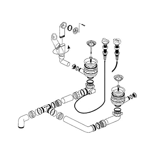 Ablaufgarnitur 2 x 3,5'' Sieb mit Ablauffernbedienung Überlauf rund 219982 für BLANCO Spüle, Siphon, Siebkörbchen, Ablaufgarnitur für Küchenspüle, Spülenablauf, Siphon Küchenspüle von Bluewater Armaturen