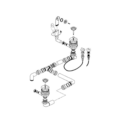 Ablaufgarnitur 2 x 3,5'' Sieb mit Ablauffernbedienung Überlauf rund 222887, für BLANCO Spüle, Siphon, Siebkörbchen, Ablaufgarnitur für Küchenspüle, Spülenablauf, Siphon Küchenspüle von Bluewater Armaturen